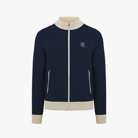 MEN'S HIGH-NECK ZIP-UP SWEATER(NAVY)