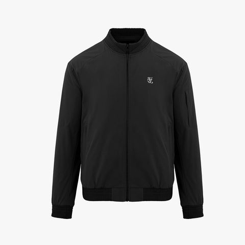 MEN'S KNIT COLLAR BOMBER JACKET(BLACK)
