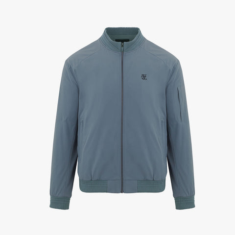 MEN'S KNIT COLLAR BOMBER JACKET(CERAMICS BLUE)