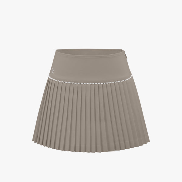 [FL SIGNATURE] PEARL FLARE PLEATED SKIRT(BEIGE)