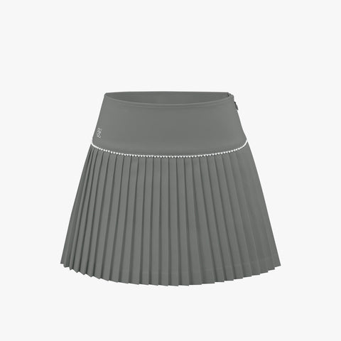 [FL SIGNATURE] PEARL FLARE PLEATED SKIRT(GRAY)