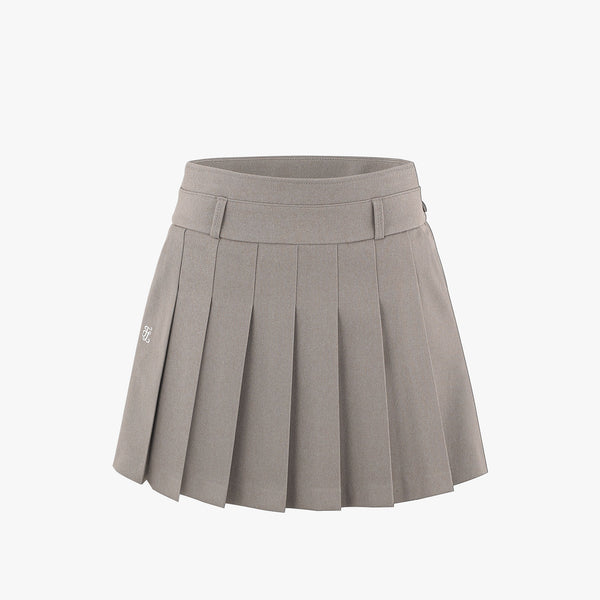 A-LINE PLEATED SKIRT(BEIGE)