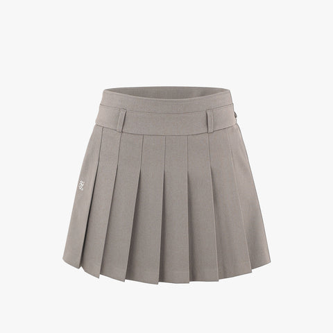 A-LINE PLEATED SKIRT(BEIGE)