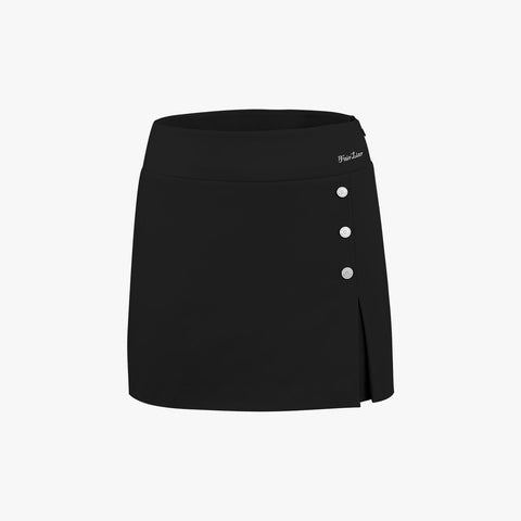 BUTTON SLIT SKIRT(BLACK)