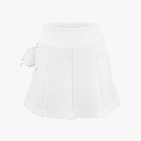 BULB-POCKET FLARE SKIRT(WHITE)