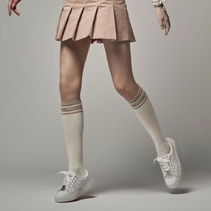 STRIPE JACQUARD KNEE SOCKS(BEIGE)