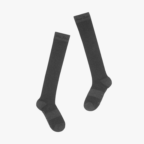 STRIPE JACQUARD KNEE SOCKS(BLACK)