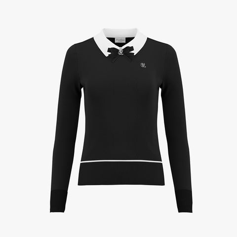 STAND COLLAR KNIT(BLACK)