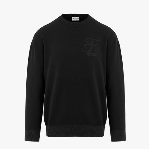 MEN'S ROUND-NECK LOGO KNIT(BLACK)
