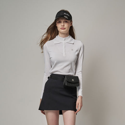 TURTLENECK DOUBLE COLLAR KNIT(WHITE)