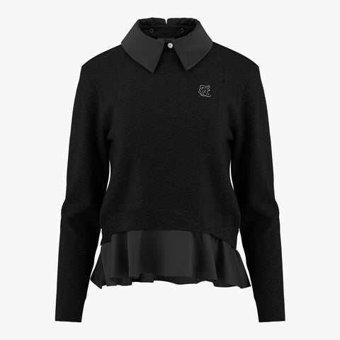 DETACHABLE SHIRT COLLAR KNIT(BLACK)