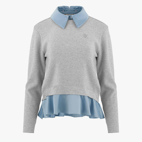 DETACHABLE SHIRT COLLAR KNIT(MELANGR GRAY)