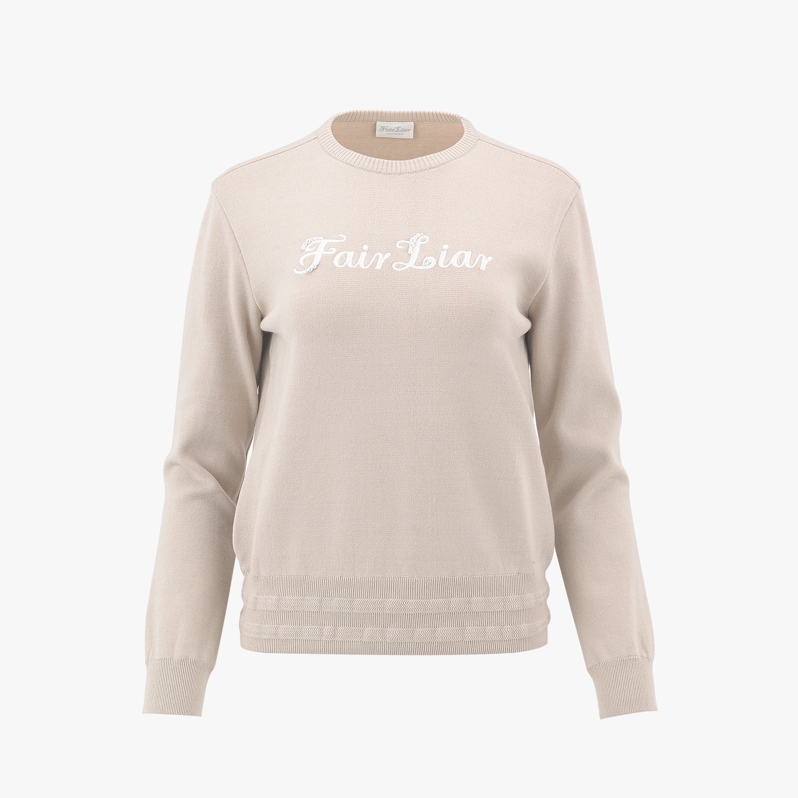 ROUND-NECK LOGO PULLOVER KNIT(BEIGE)