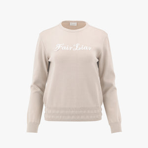 ROUND-NECK LOGO PULLOVER KNIT(BEIGE)