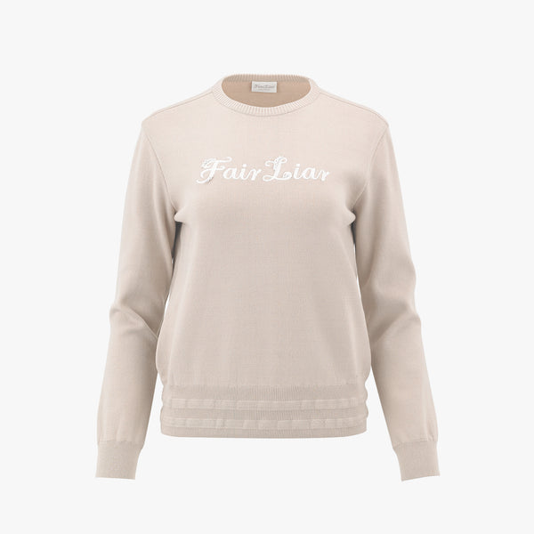 ROUND-NECK LOGO PULLOVER KNIT(BEIGE)