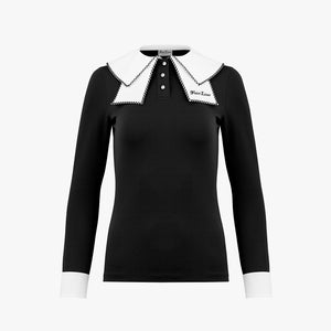 DOUBLE COLLAR BUTTON-UP SHIRT(BLACK)