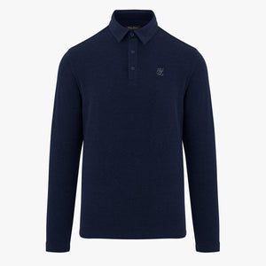 MEN'S WOVEN PATCH COLLAR SHIRT(NAVY)