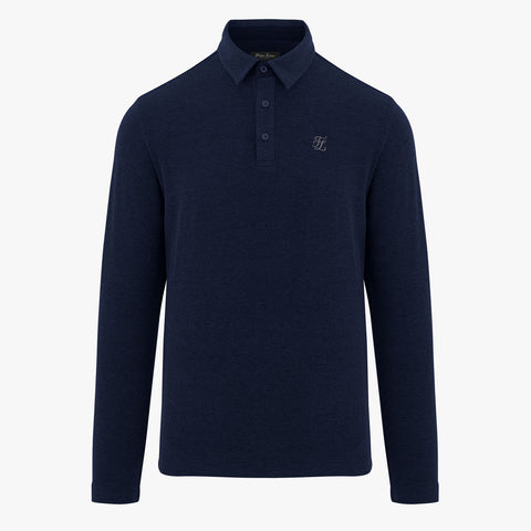 MEN'S WOVEN PATCH COLLAR SHIRT(NAVY)