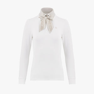 SCARF SET COLLAR COLOR-MATCHING T-SHIRT(WHITE)