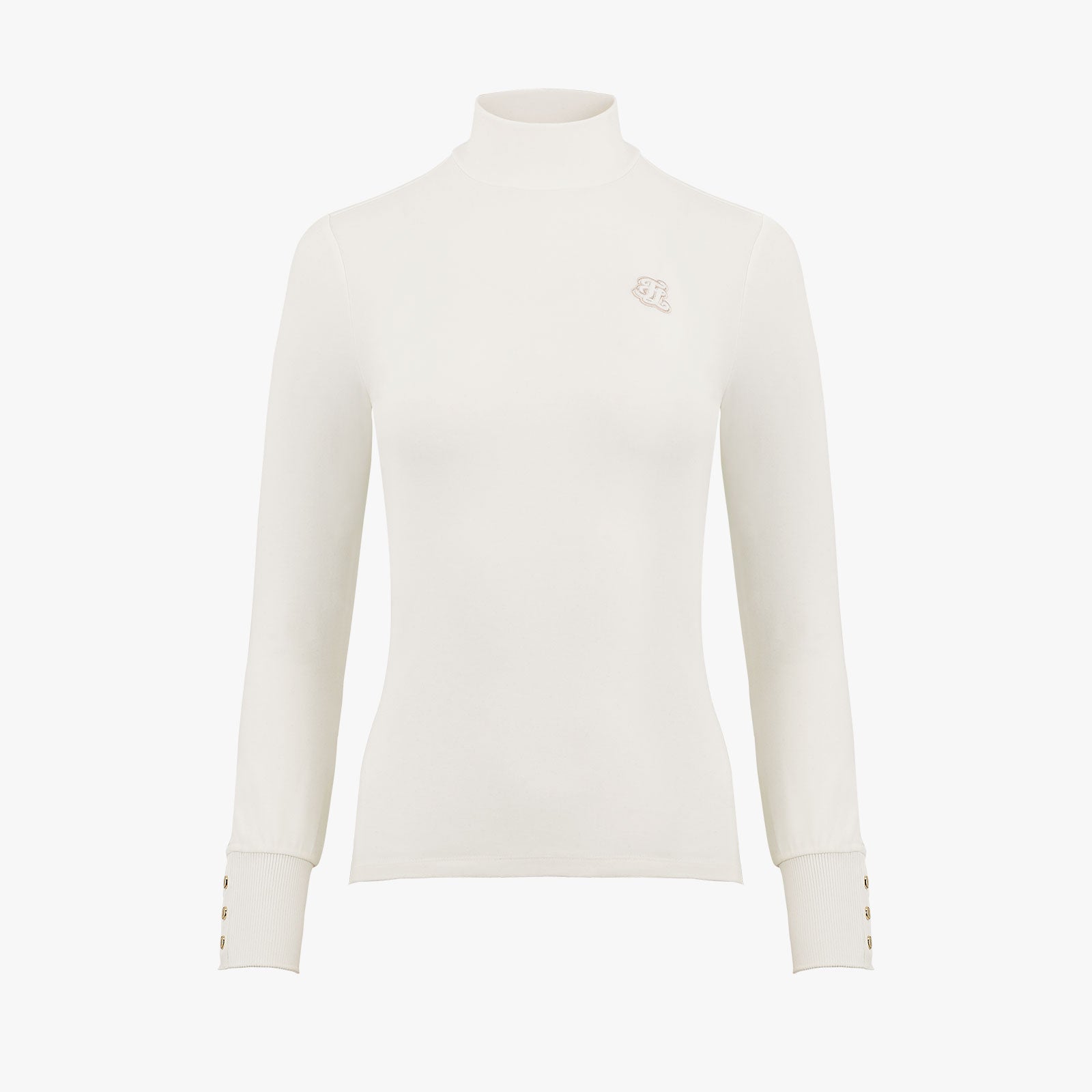 HALF-NECK BUCKLE LOGO T-SHIRT(REAM)