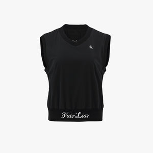 V-NECK PULLOVER VEST(BLACK)