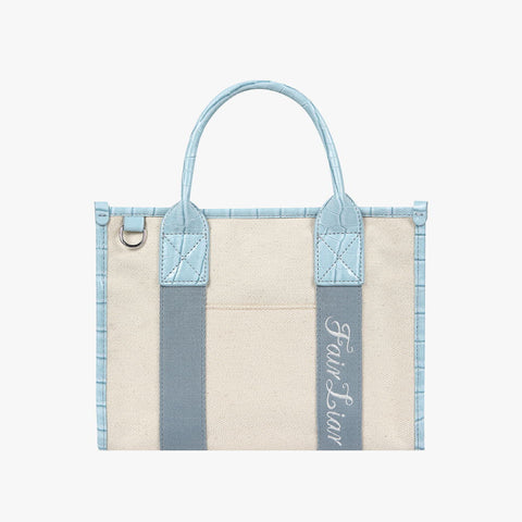 CANVAS CROC TOTE BAG(CERAMICS BLUE)