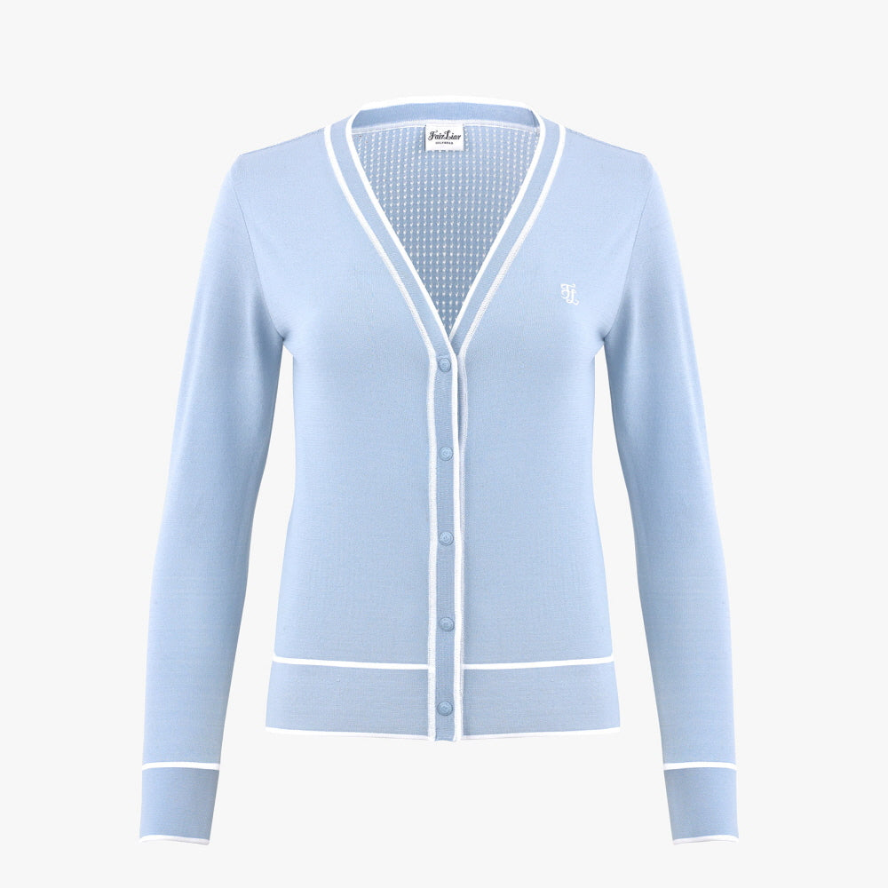 PUNCHED LINE CARDIGAN(CERAMICS BLUE)