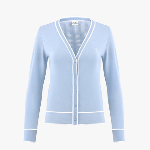 PUNCHED LINE CARDIGAN(CERAMICS BLUE)