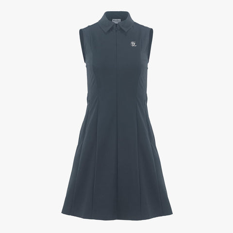 SLIM LINE SLEEVELESS DRESS(GRAY)