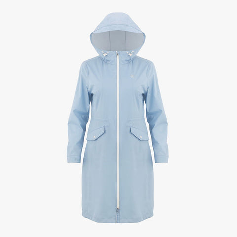 FLARE HOODIED RAINCOAT(CERAMICS BLUE)