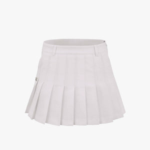 COTTON-LIKE PLEATS SKIRT(BEIGE)