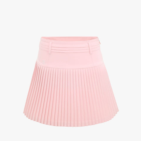 HIGHWAIST FLARE PLEATS SKIRT(PINK CHORAL)