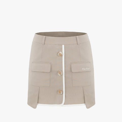 OUT-POCKET SLIT SKIRT(BEIGE)