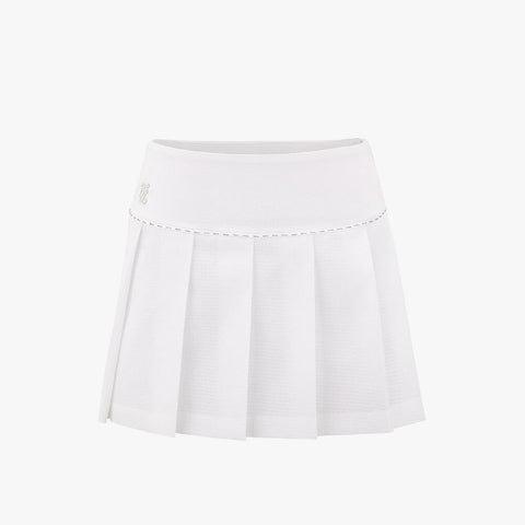 SEERSUCKER PLEATED SKIRT(WHITE)