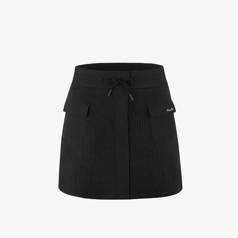 MESHED HIGHWAIST SKIRT(BLACK)