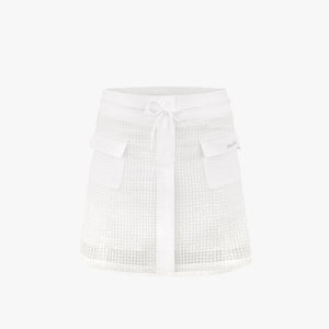 MESHED HIGHWAIST SKIRT(WHITE)