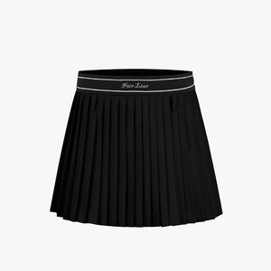 HIGHWAIST PLEATS SKIRT WITH BELT(BLACK)