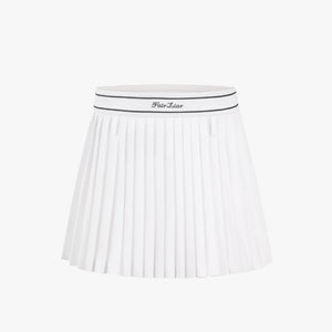 HIGHWAIST PLEATS SKIRT WITH BELT(WHITE)