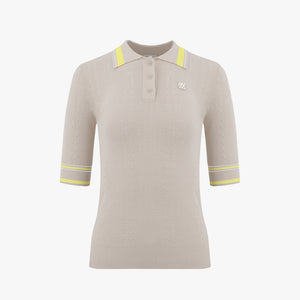 RIBBED COLLAR KNIT(BEIGE)