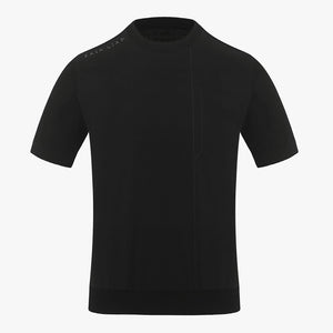 MEN'S PUNCHED HALF-SLEEVE KNIT(BLACK)