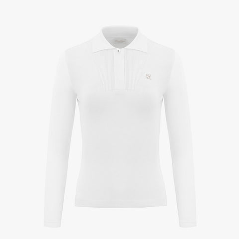 COLLAR KNIT WITH COOL SLEEVES(WHITE)