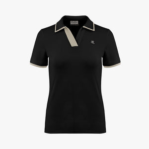 [FL SIGNATURE] OPEN NECK T-SHIRT(BLACK)