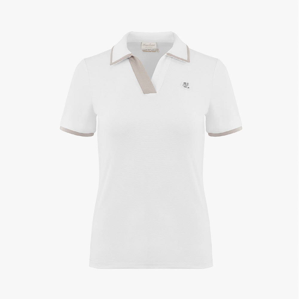 [FL SIGNATURE] OPEN NECK T-SHIRT(WHITE)