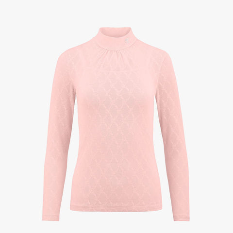 SLIP SET LOGO PATTERN T-SHIRT(PINK CHORAL)
