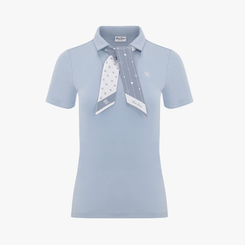 V-NECK SCARF SET T-SHIRT(CERAMICS BLUE)