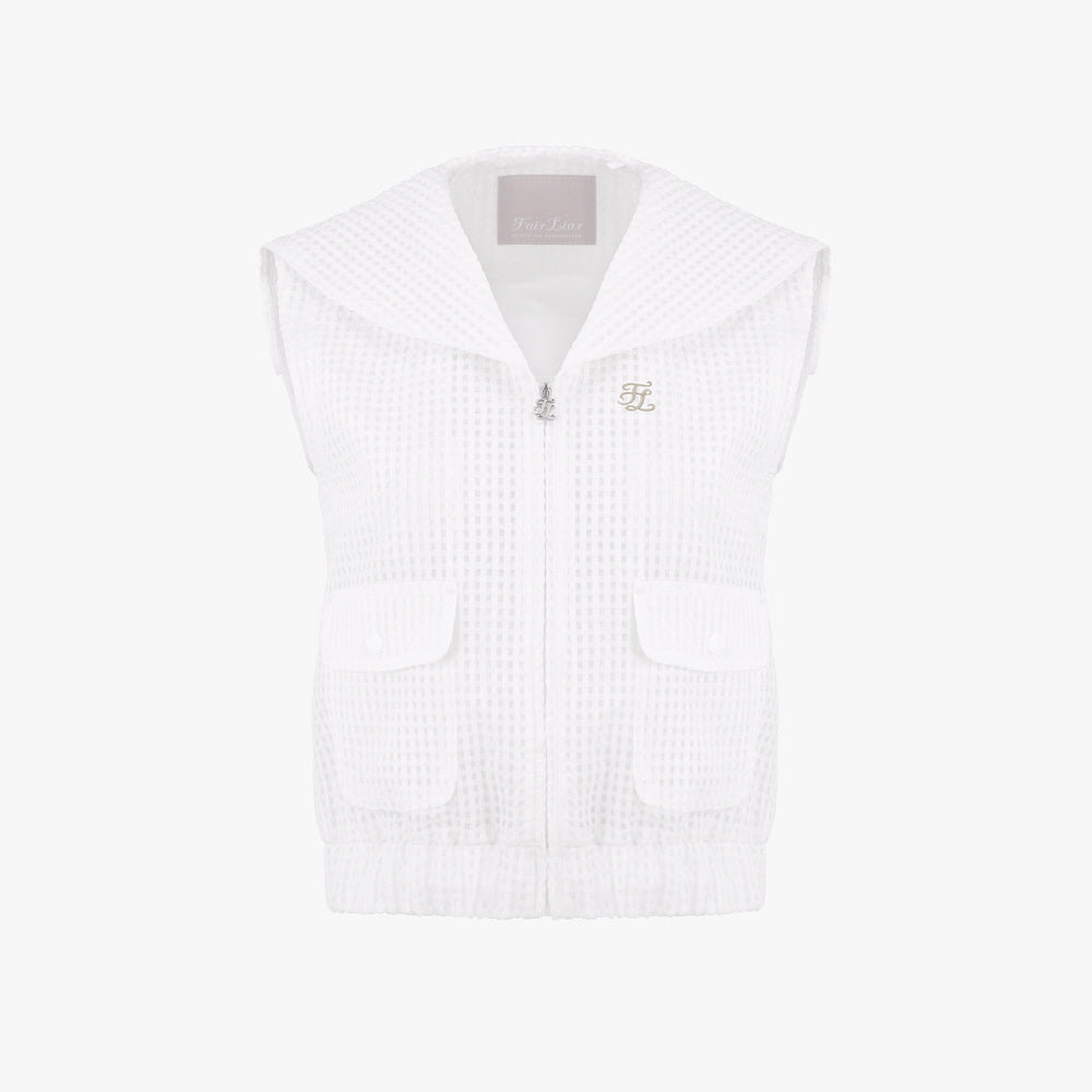 SAILOR COLLAR MESH VEST(WHITE)