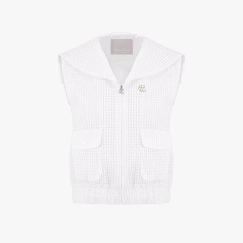 SAILOR COLLAR MESH VEST(WHITE)