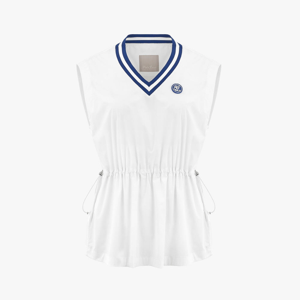RIBBED V-NECK PULLOVER VEST(WHITE)