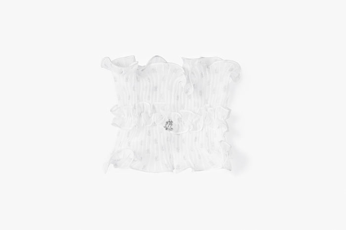 PLEATED NECK SCARF(WHITE)