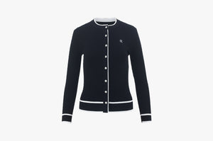 DOT RBBED CARDIGAN(BLACK)